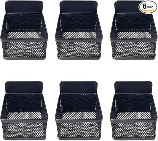 6 Pcs Magnetic Refrigerator Baskets, Metal Mesh Fridge Organizers, Space-Saving Kitchen Storage for Snacks, Condiments, Small Items