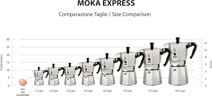 Bialetti Moka Express Export Espresso Maker,90 ml, Silver