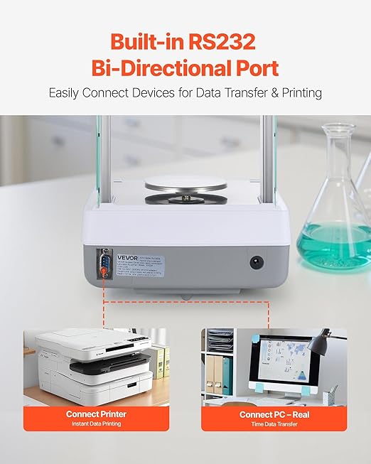 VEVOR Analytical Balance, 120 g x 0.001 g High Precision Accuracy Lab Scale, g/oz/ct/mg 4 Units Electronic Digital Analytical Balance with Glass Draft Shield, for Laboratory Jewelry Pharmacy