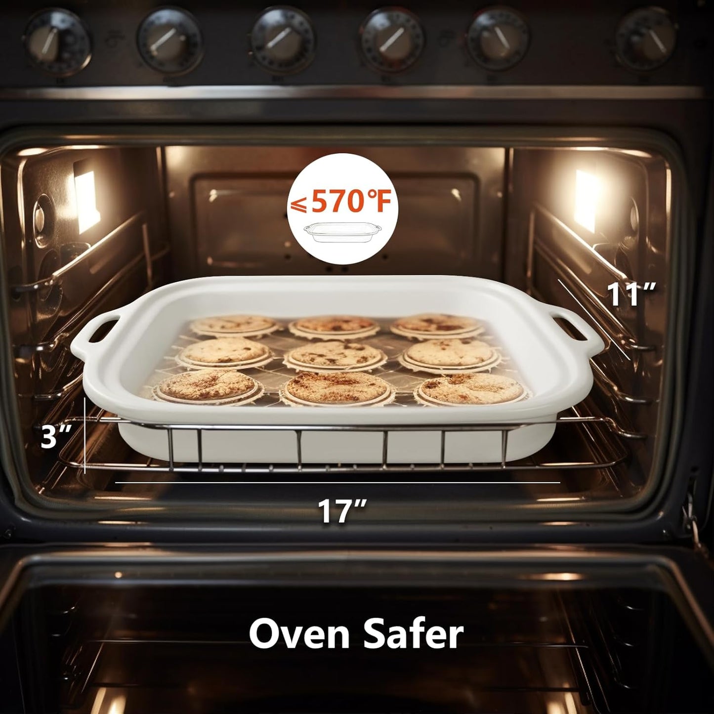 MAGNIFIQUE Small 4 Quart Casserole Programmable Slow Cooker with Ceramic Baking Dish - Perfect Kitchen Small Appliance for Family Dinners, Oven Safe and Durable Bakeware for Lasagna, Roasts (Red)