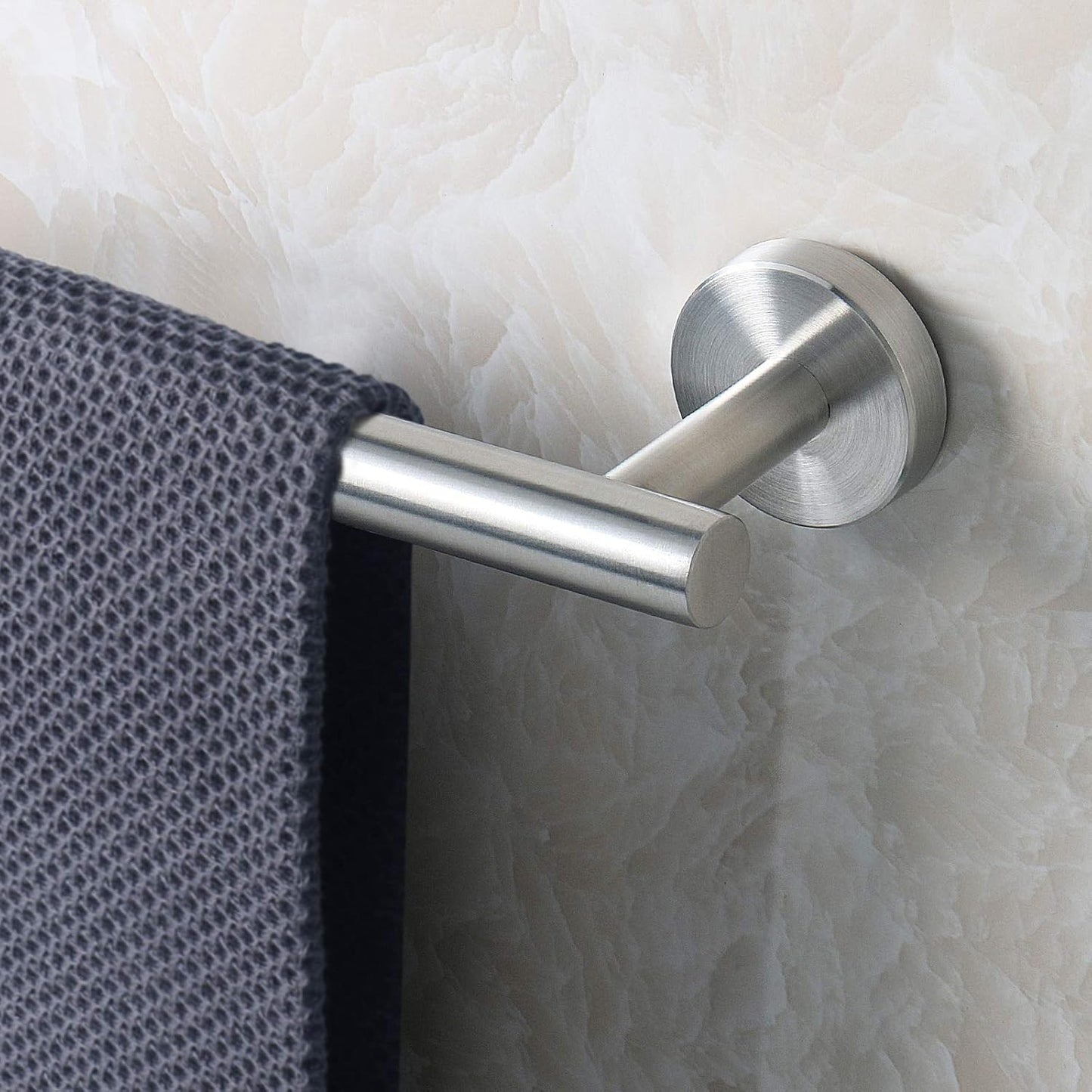 NearMoon Bath Towel Bar, Bath Accessories Thicken Stainless Steel Shower Towel Rack for Bathroom, Towel Holder Wall Mounted (2 Pack, Brushed Nickel, 16 Inch)