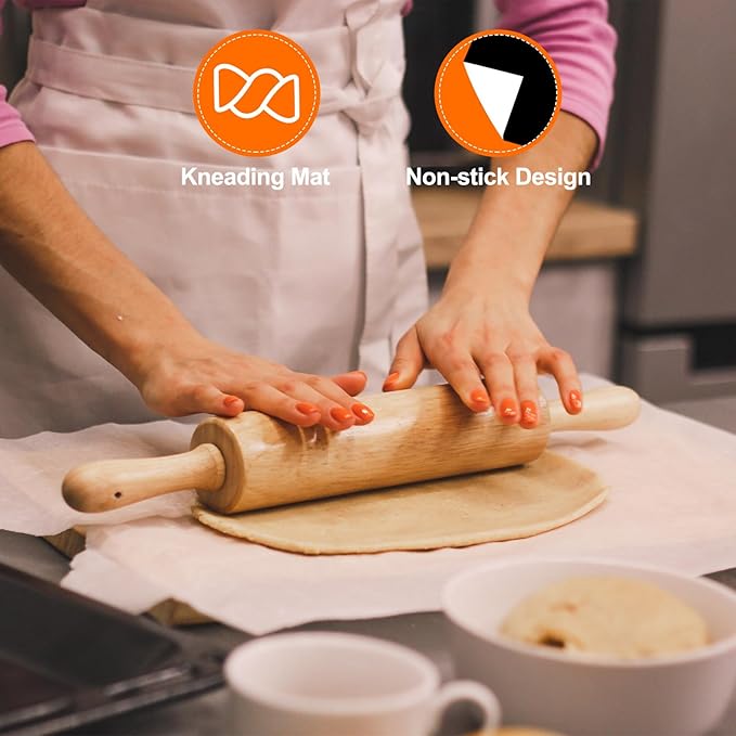 uxcell 11.8IN x 3.9FT Silicone Baking Mat Rolls, Heat Resistant Baking Mats, Non-Stick Pastry Mats, Non-Slip Countertop Mats, Refrigerator Liners Beige