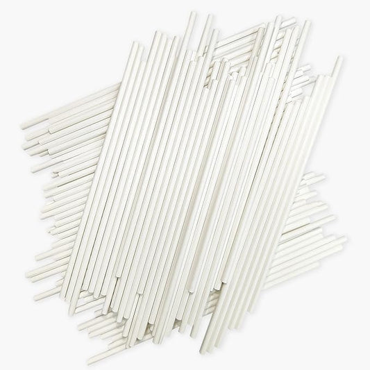 300 Count 4 INCH White Paper Lollipop Sticks,Cake Pop Sticks,Sucker Sticks for Cookies,Rainbow Candy,Chocolate,Cake Topper(Dia 3.5mm)