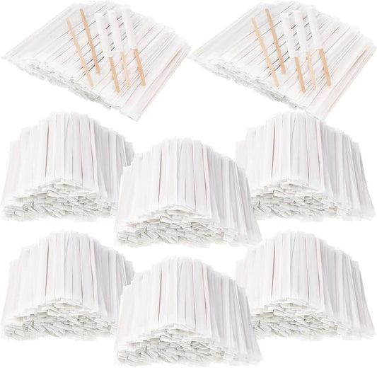 3000 Pcs Individually Wrapped Wooden Coffee Stirrers, Disposable Coffee Stir Sticks Round End Sticks Bulk Wood Stirrers for Cocktail Hot Drinks Restaurant Bar Home Office (5.5 Inch)