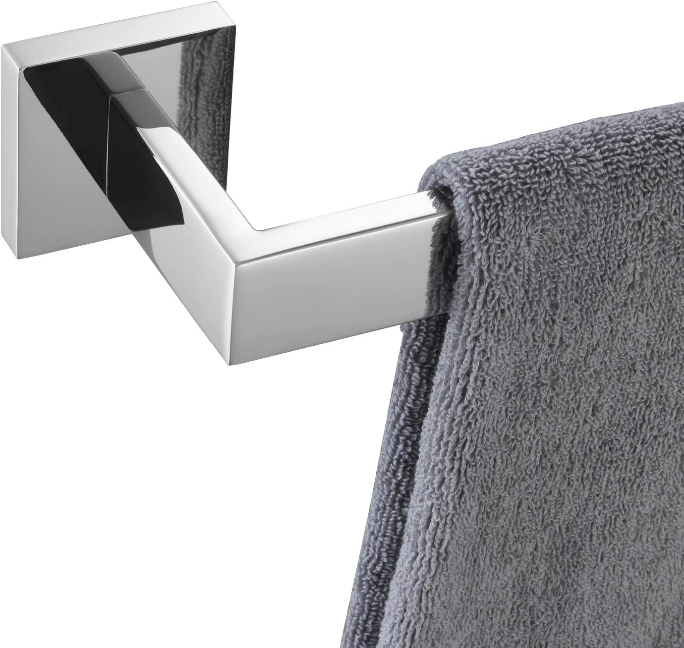 KOKOSIRI 24-Inch Single Towel Bar, Bathroom Kitchen Towel Holder, Wall Mounted SUS304 Stainless Steel Towel Rack, Polished Chrome, B4003CH-L24
