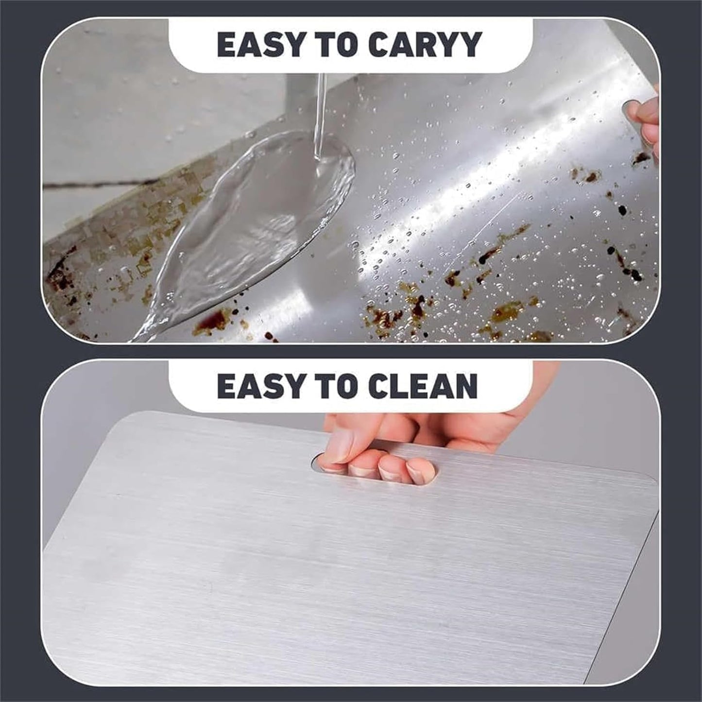 Titanium Cutting Board - 100% Pure Titanium Cutting Boards for Kitchen - Cutting Edge Hygiene & Durability, Cutting Boards for Home Kitchen Cooking (14 inch x 10 inch)
