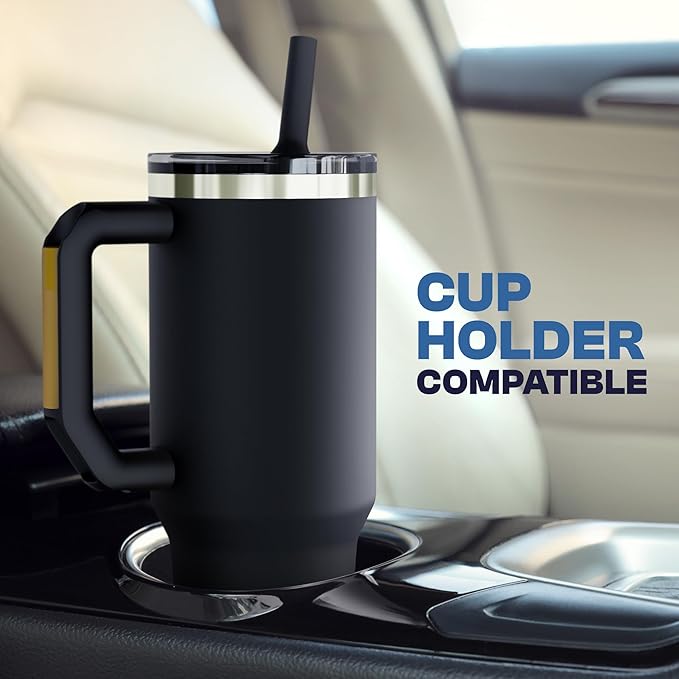 Frost Buddy Thicc Buddy - 40 oz Stainless Steel Vacuum Insulated Tumbler with Lid and Straw for Water - Travel Mug Cupholder Friendly - Gifts for Women Men Him Her (Cowabunga)