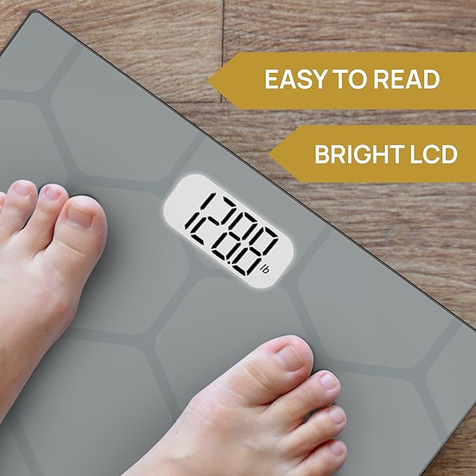 INEVIFIT Bathroom Scale, Highly Accurate Digital Bathroom Body Scale, Measures Weight up to 400 lbs. Includes Batteries