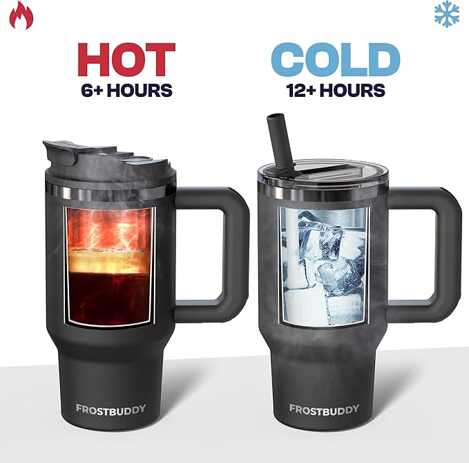 Frost Buddy Thicc Buddy - 16 oz Stainless Steel Vacuum Insulated Tumbler with Lid and Straw for Water - Travel Mug Cupholder Friendly - Gifts for Women Men Him Her (Rocky Top)