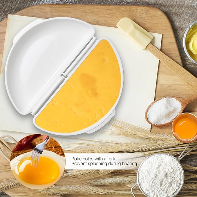 Easy Egg Breakfast Set Akamino Microwave Omelet Pan and Egg Poacher - BPA Free Egg Maker Easy to Use and Non-Stick Breakfast Egg Cookware