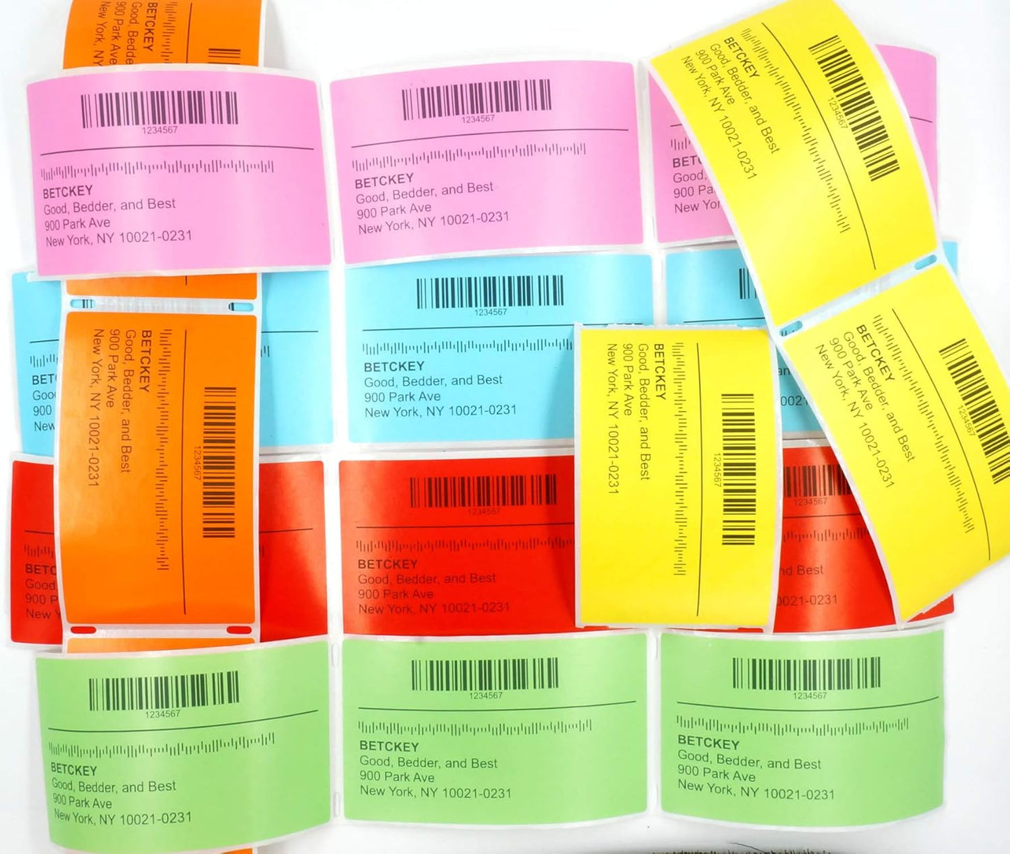 BETCKEY - 2.25" x 2" UPC Barcode & Address Labels Compatible with Zebra & Rollo Label Printer,Premium Adhesive & Perforated[Green, 6 Rolls, 4200 Labels]