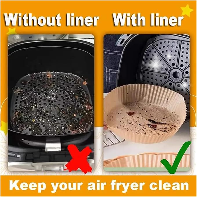 Large Air Fryer Disposable Paper Liners Nonstick 23cm Oven Airfryer Parchment Baking Paper ，Compatible For Ninja，Compatible For COSORI ，Grill Cooking Basket(23cm round,300 Pcs)