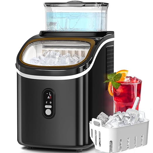 Antarctic Star Countertop Ice Maker Machine, 30lbs/24Hrs, 3 Thickness Ice Cubes, 16Pcs/13 Mins,2 Ways to Add Water, Self-Cleaning Ice Cube Maker w/Basket and Scoop for Home/Kitchen/Camping/RV (Black)
