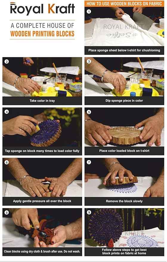 Royal Kraft Assorted Wooden Block Printing Stamps (Set of 25) Bulk01_25C