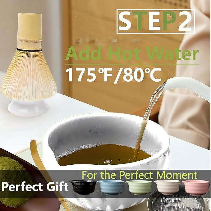 Matcha Whisk Holder Matcha Chasen Whisk Stand Ceramic Holder fit for Traditional Japanese Tea Ceremony Starter (Fruit Green)