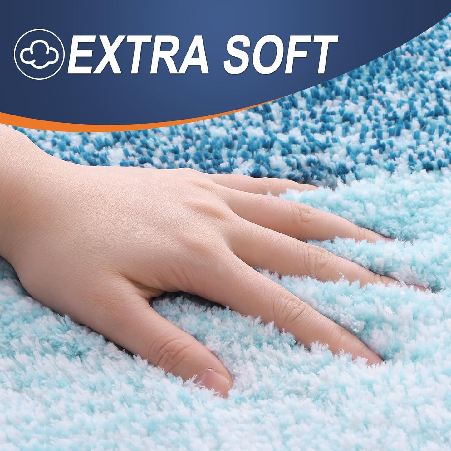 OLANLY Bathroom Rugs Mat 24x16, Extra Soft Absorbent Microfiber Bath Rugs, Rubber Backing, Quick Dry, Washable Bath Mats for Bathroom Floor, Tub and Shower, Home Decor Accessories, Peacock Blue
