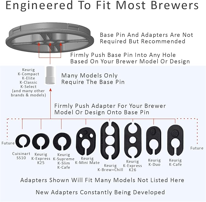 Elevate Anti-Splash Cup Riser Accessory for most Keurig K-cup, Cuisinart Single Serve, and other Coffee Makers, Adjustable for Cup Size and Drip Tray Type (Black with Light Gray Base)