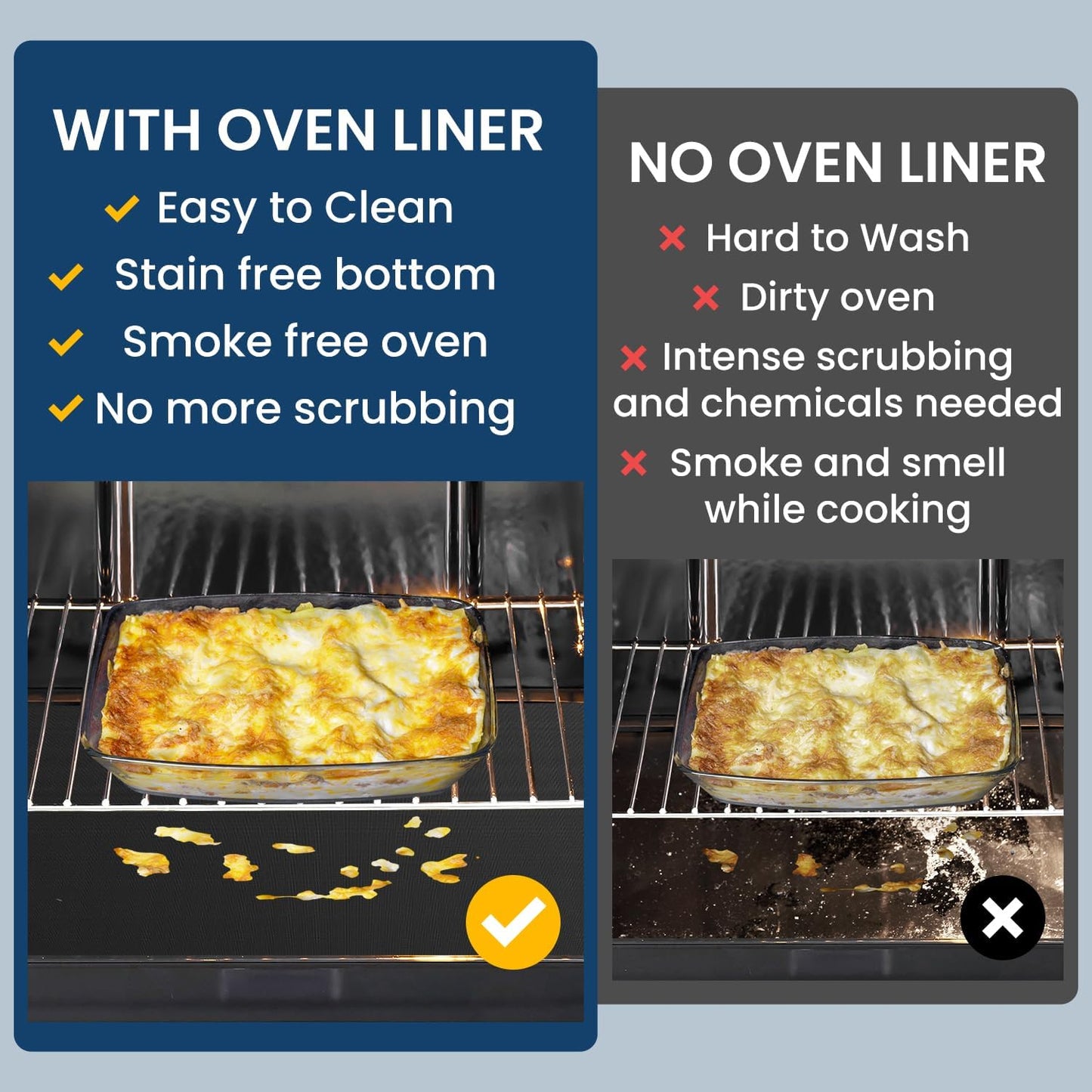 Oven Liners for Bottom of Oven - Large Heavy Duty Oven Protector Mat, Non-Stick Oven Electric Gas Liner Floor Protector Liner, Reusable Heat Resistant Stovetop Air Fryer Grill Baking Mat