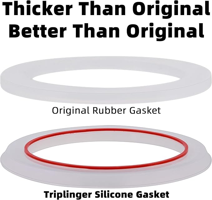[UPGRADED] Sealing Gasket for Bialetti Moka Express 2 Cups & Moka Induction 2 Cups Iconic Stovetop Espresso Maker - 6 PCS Replacement Food Grade Silicone Seal Ring for Aluminum Coffee Maker Pots