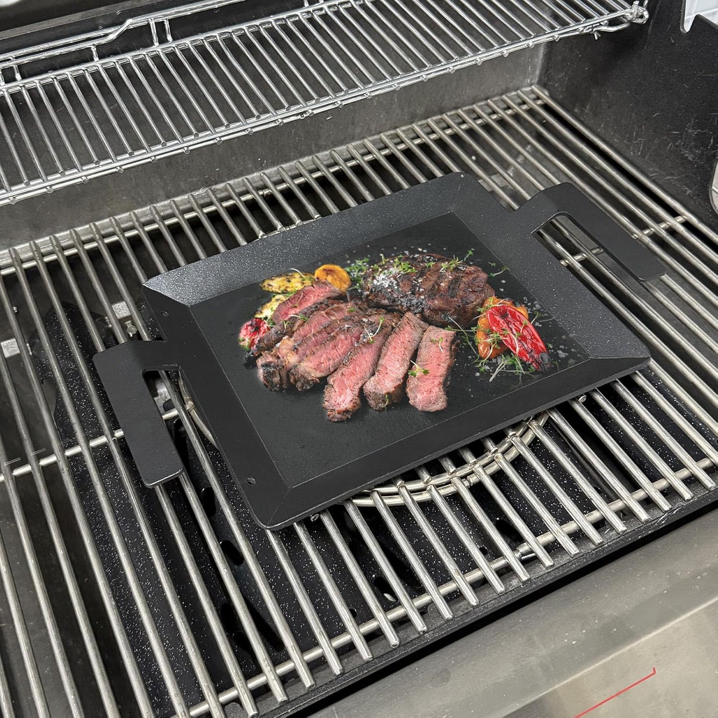 Carbon Steel Griddle - Professional Cookware Griddle Pan for Induction, Stove Top, Gas Grill, Cooktop, Electric and more, 17" x 10" NonStick Flat Top Griddle Plate Skillet, Indoor/Outdoor Use