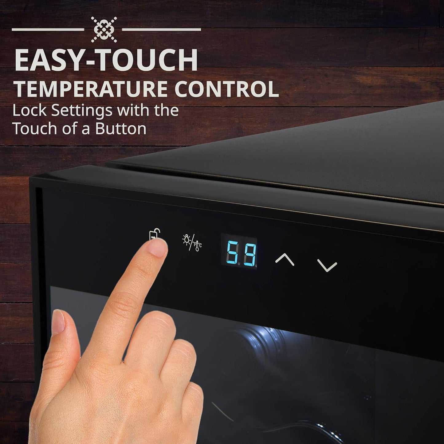 Ivation 18 Bottle Compressor Wine Cooler Refrigerator with Wi-Fi Smart App Control Cooling System | Large Freestanding Wine Cellar Fridge For Red White Champagne or Sparkling, Black Glass Door & Lock