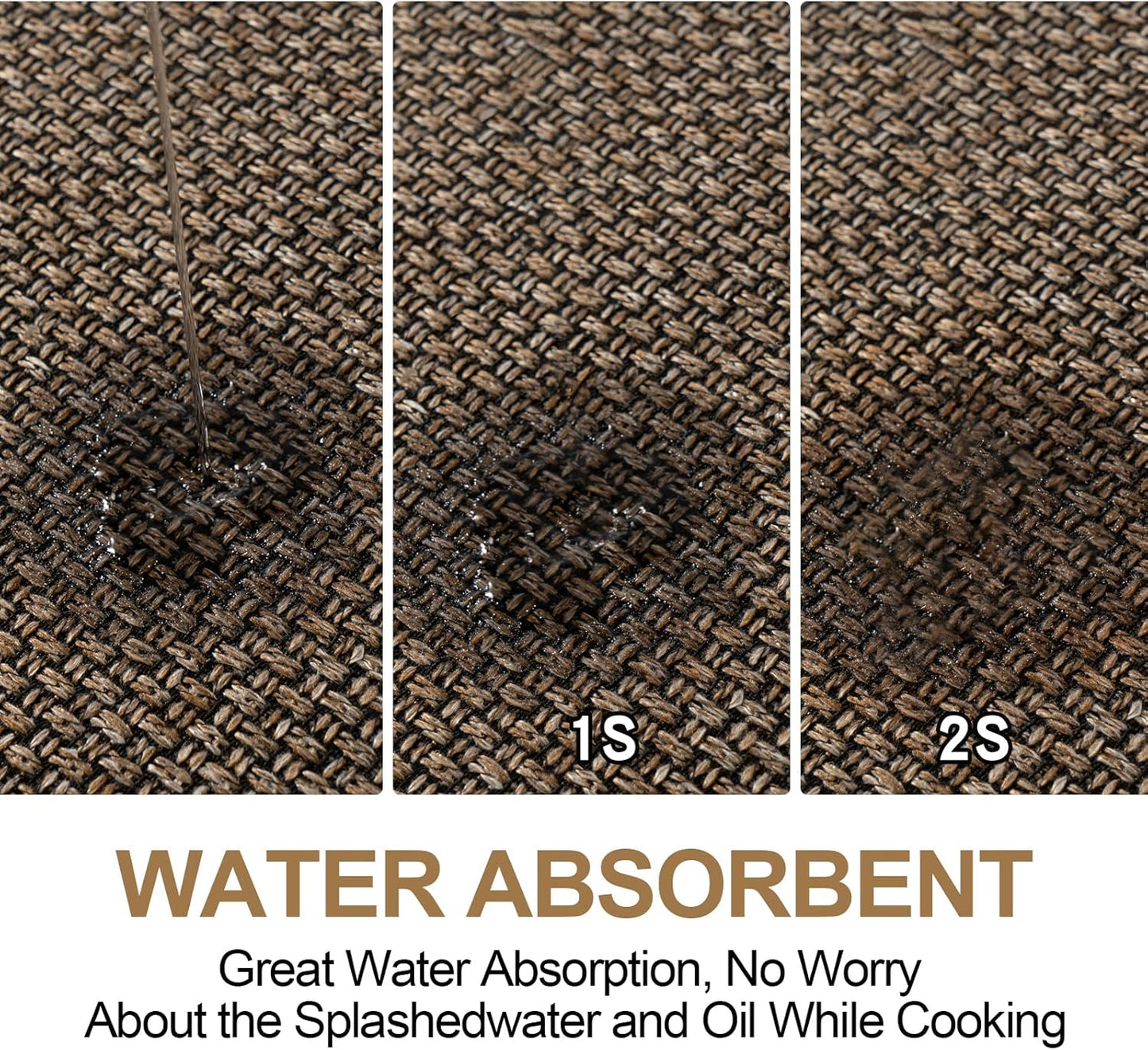 Fan Shaped Kitchen Mat 1 PCS, Cushioned Non Slip Rugs for Kitchen Floor, Absorbent Runner Comfort Standing Mats Washable for Kitchen, Office, Home (Brown, Radius 47")