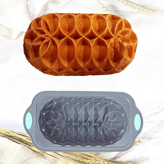 4 Piece Silicone Loaf Pan for Baking Bread, Non-Stick Kitchen Oven Bread Pan, Perfect for Banana Bread, Sandwich Bread, Pound Cake and Meatloaf, 4 Cups, Grey