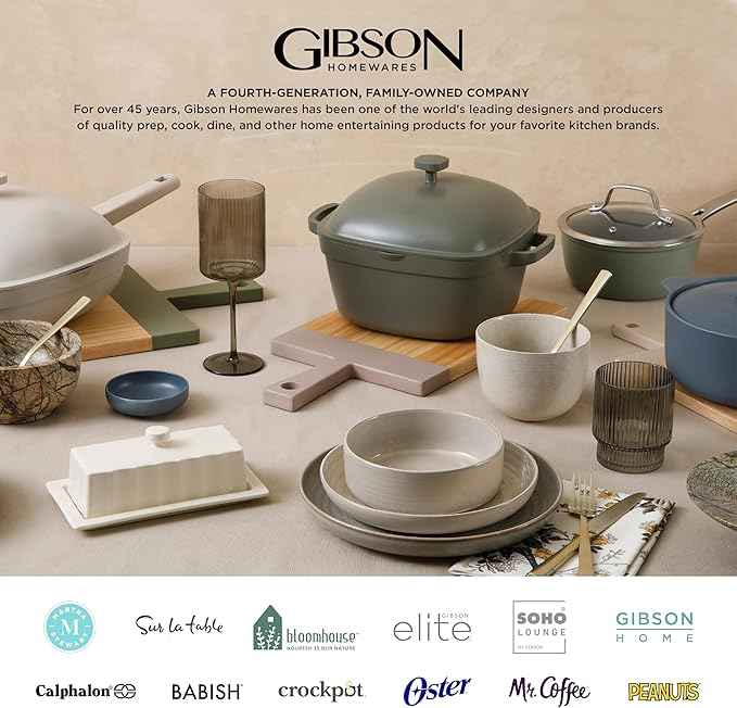 Gibson Elite Soho Lounge Square Reactive Glaze Stoneware Dinnerware Set, Service for 8 (40pc), Red/Black