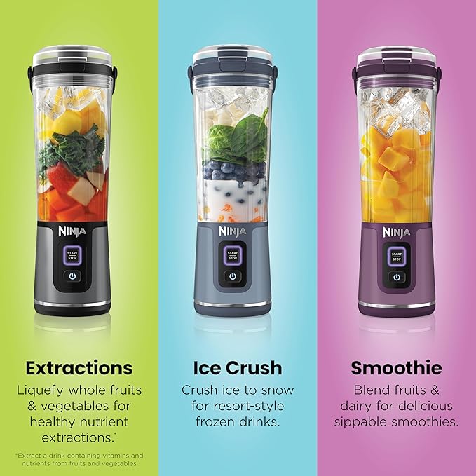 Ninja BC151CR Blast Portable Blender, Cordless, 18oz. Vessel, Personal Blender-for Shakes & Smoothies, BPA Free, Leakproof-Lid & Sip Spout, USB-C Rechargeable, Dishwasher Safe Parts, Cranberry Red
