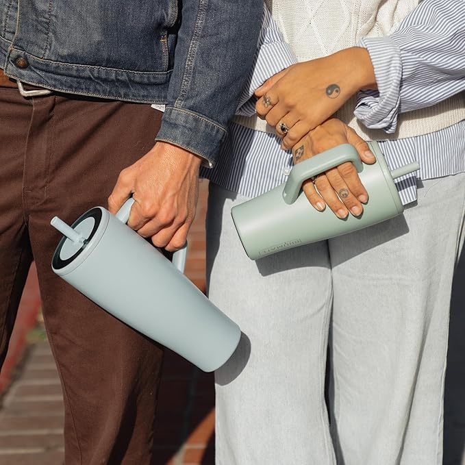 BrüMate Era 30 oz Tumbler with Handle and Straw | 100% Leakproof Insulated Water Bottle Tumbler with Lid and Flexible SoftSip Straw | Made of Stainless Steel | Cup Holder Friendly | 30oz (Blue Agave)