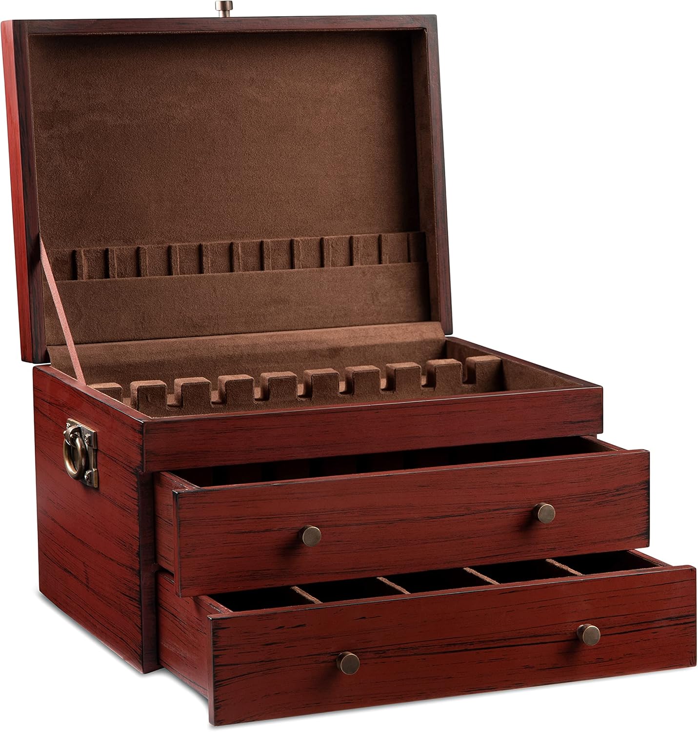 Royalty Art Fine Silverware Storage Box with Pull Out Drawer, 15” x 11”, Large Kitchen Counter Organizer for Flatware and Utensils, Decorative Home Decor Without The Flatware