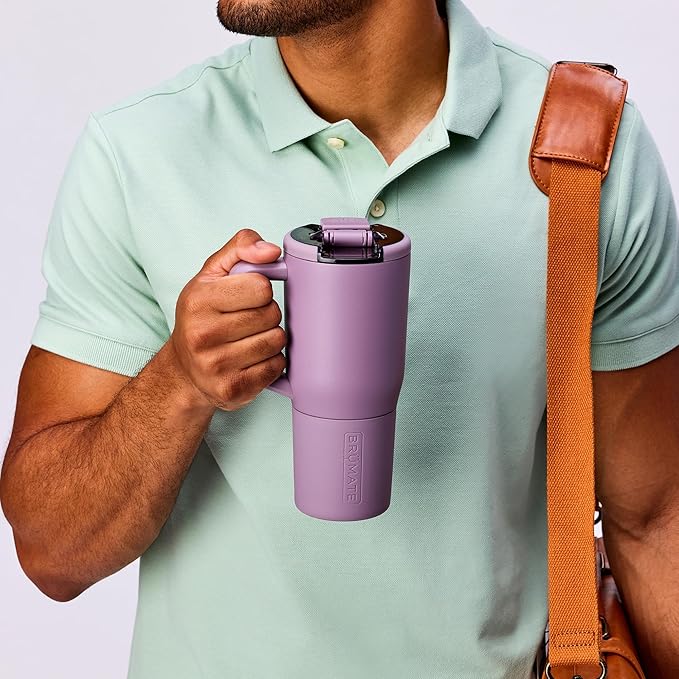 BrüMate Müv - 25oz 100% Leak Proof Insulated Coffee Mug with Handle & Lid - Stainless Steel Coffee Travel Mug - Double Walled Coffee Cup (Lavender)