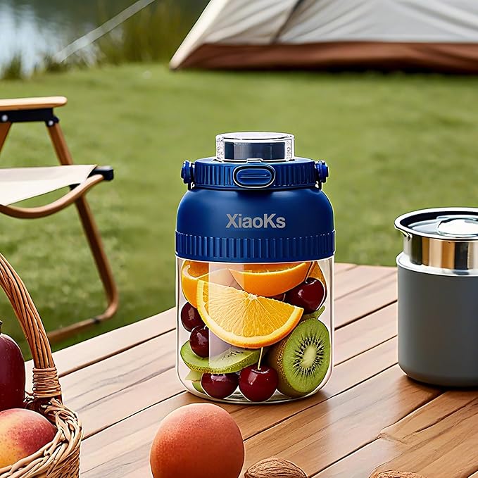 Portable Blender Personal Blenders for Shakes and Smoothies with 43oz Travel Cup, Rechargeable USB with BPA Free Cup and Lid,Small Blenders Cup for Kitchen Office Travel Gym (BLUE)