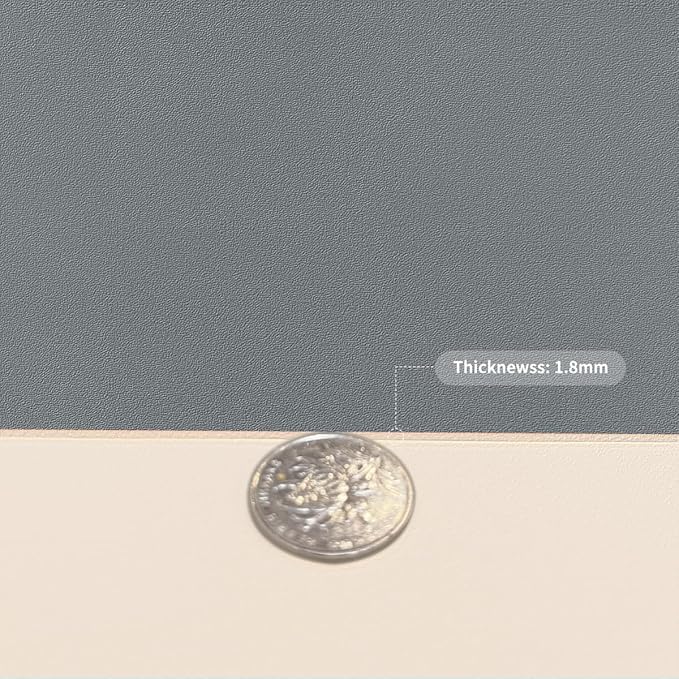Leather Table Cover,1.8mm Thick,12x72 Inch Desk Cover,Dresser Cover Top,Dresser Protector Top,Dresser Cover,End Table Cover.(Off White+Light Gray,12x72)
