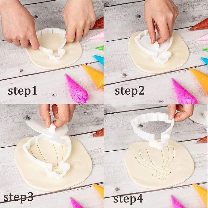Flycalf Wedding Dress Cookie Cutter with Plunger Stamps Bridesmaid Bridal Shower Holiday PLA Baking Accessories 3" Cutter Molds for Kids Decorative Party Kitchen