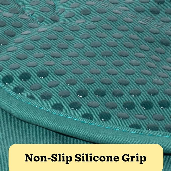 Anyday Oven Mitts with Non-Slip Silicone Grip, Set of 2 | Heat-Resistant Pot Holders with Non-Slip Liner | Universal Fit Circular Quilted and Silicone-Lined Gloves
