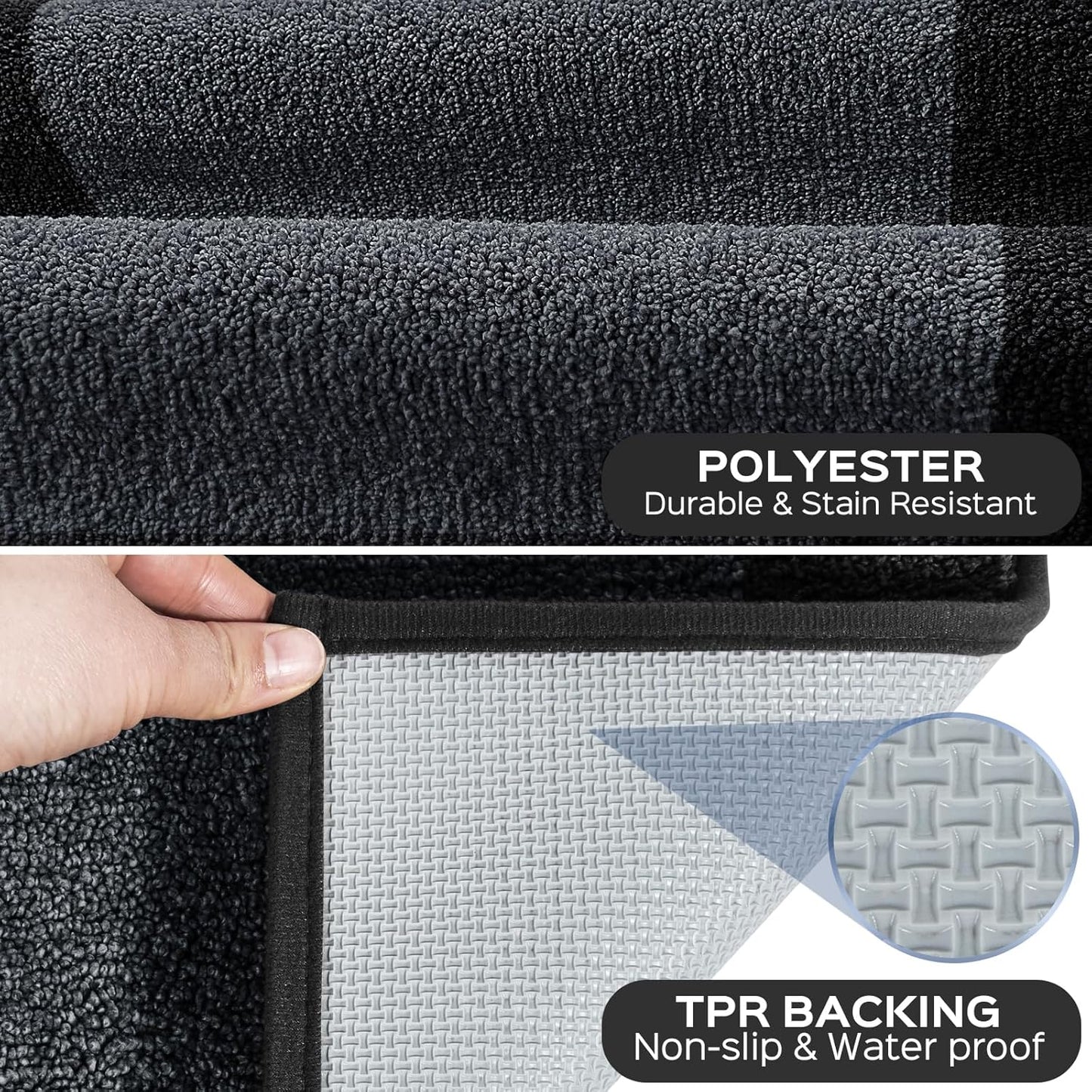 Machine Washable Kitchen Rug 24" x 84", Non Slip Kitchen Mat for Floor, Absorbent Entrance Runner Rug for Bedroom, Hallway, Bathroom, Door (Roll Packing)
