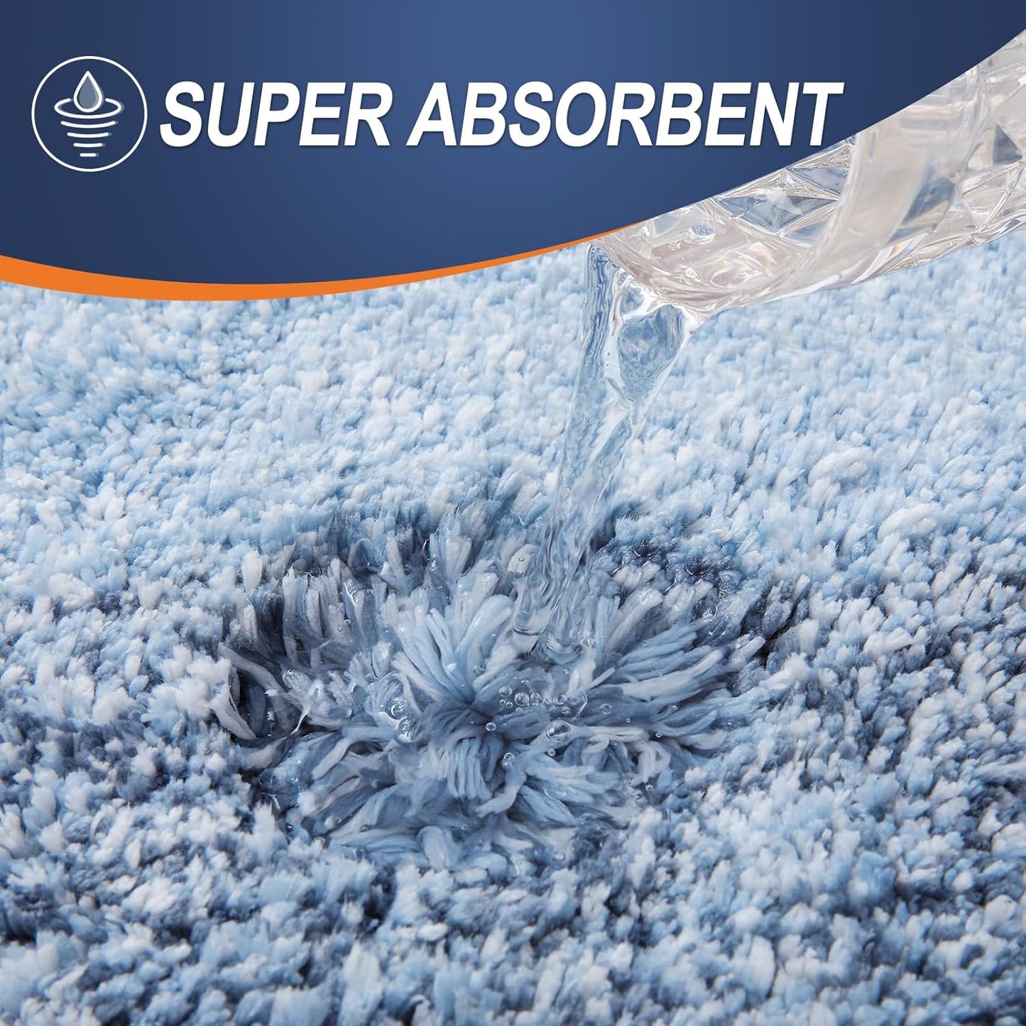 OLANLY Bathroom Rugs Mat 40x32, Extra Soft Absorbent Microfiber Bath Rugs, Rubber Backing, Quick Dry, Machine Washable Bath Mats for Bathroom Floor, Tub and Shower, Home Decor Accessories, Blue
