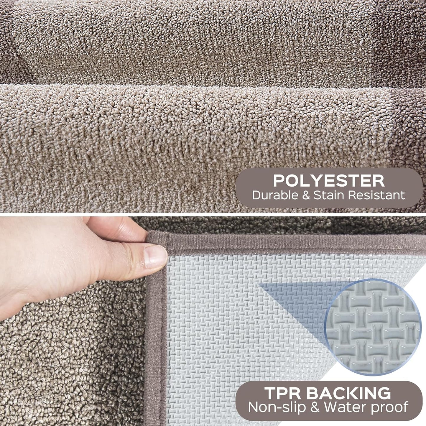 Machine Washable Kitchen Rug 24" x 70", Non Slip Kitchen Mat for Floor, Absorbent Entrance Runner Rug for Bedroom, Hallway, Bathroom, Door (Roll Packing)