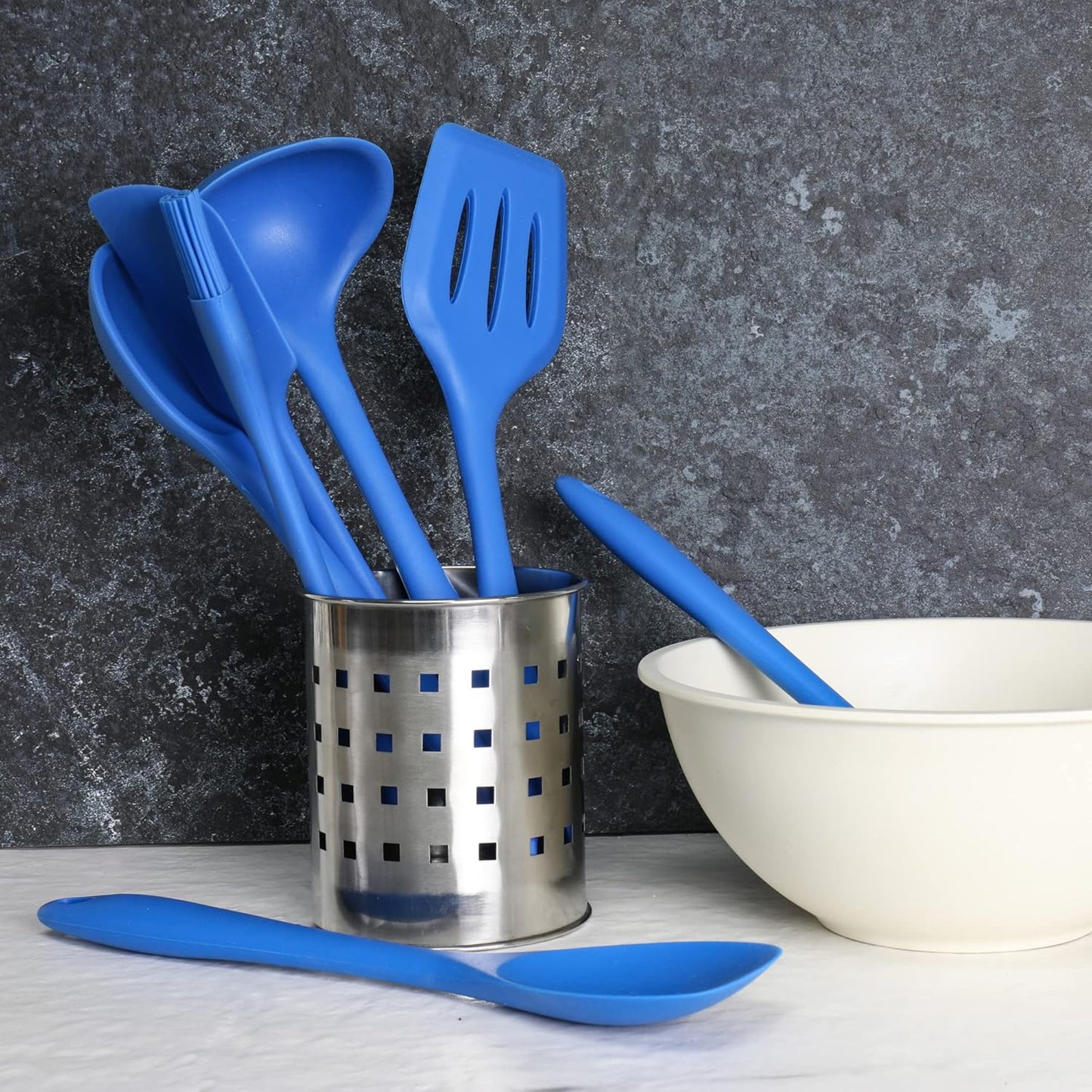 Chef Craft Premium Silicone Spaghetti/Pasta Fork, 11.5 inch, Blue